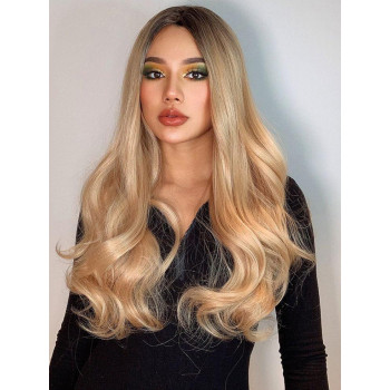 Peruca ombre saten mediu/ blond caramel
